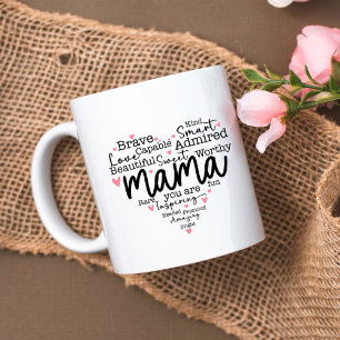 Mama Gift Mama Script Inspirierend Herz Jumbo-Tasse