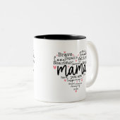 Mama Gift Mama Script Inspirierend Herz Zweifarbige Tasse (VorderseiteRechts)