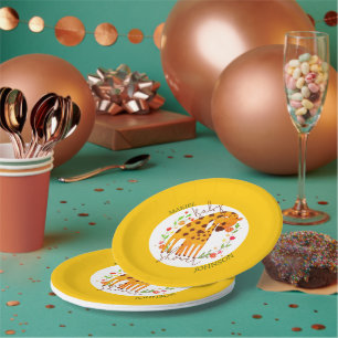Mama-Giraffe-und-Kalb-Baby-Party  Pappteller