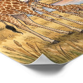 Mama-Giraffe-und-Kalb-Kinderstube Poster (Ecke)
