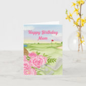 Mama Glücklich Birthday Peonies auf Golfplatz Karte (Gelbe Blume)