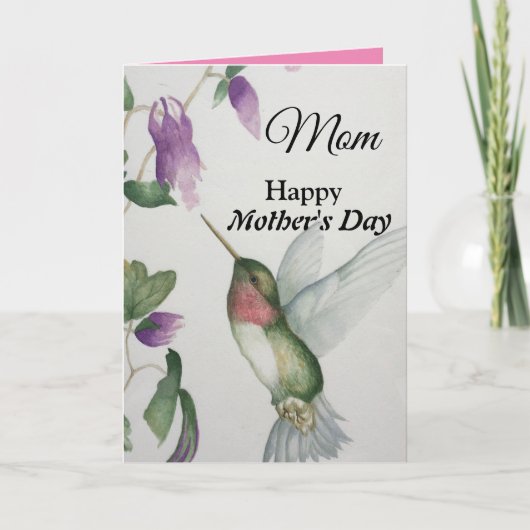 Mama Glücklich Muttertag Hübscher Hummingvogel Karte (Vorderseite)
