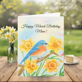 Mama Glücklicher März Geburtstag Blaue Vogel Karte