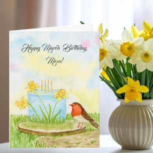 Mama Glücklicher März Geburtstag Osterglocken Karte