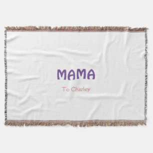Mama glücklicher Muttertag Retro Lila Namenstext V Decke