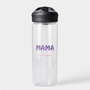 Mama glücklicher Muttertag Retro Lila Namenstext V Trinkflasche