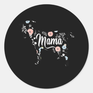 Mama Goat Floral Mama Lover Mor Oma Runder Aufkleber