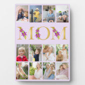 Mama Gold Blume Buchstaben 12 Vertikale FotoCollag Fotoplatte (Vorderseite)