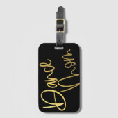 Mama Gold und Schwarz Gepäckanhänger (Vorderseite Vertikal)