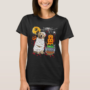 Mama Golden Retriever Hund Halloween Hund Beängsti T-Shirt