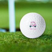 Mama Golfer Pink Polka Dot Cart Golfball