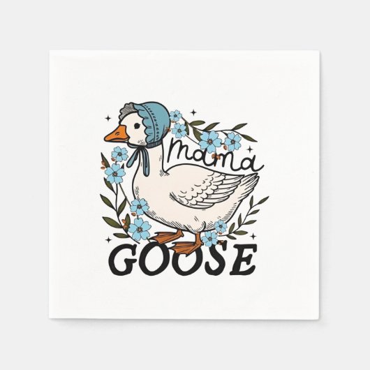 Mama Goose Albern Goose Mütter Day Serviette (Vorderseite)