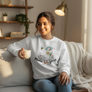 Mama Goose Est Spielend Weiblicher Stil Sweatshirt