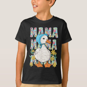 Mama Goose Floral Mommy Joke Funny Mama Albern Mou T-Shirt