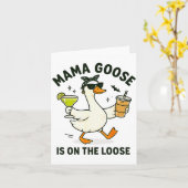 Mama Goose On The Loose Funny Mom Goose Graphic  Karte (Gelbe Blume)