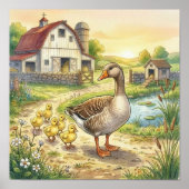 Mama Goose und Gösselkinder-Kinderzimmer Poster (Vorne)