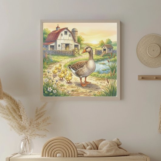 Mama Goose und Gösselkinder-Kinderzimmer Poster