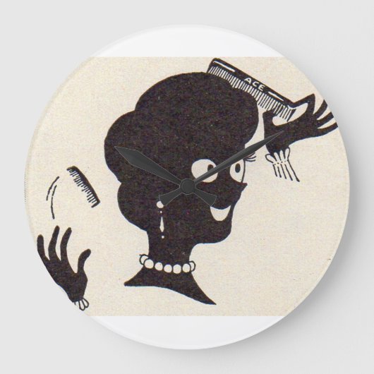 Mama got einen brandneuen Kamm Große Wanduhr (Vorderseite)