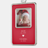 Mama | Gramma Jahr Osten. Weihnachtsschmuck im Fot Rahmen-Ornament Silber (Links)