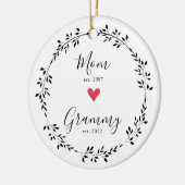 Mama | Grammy Year Est. Keramik Keramik Ornament (Links)