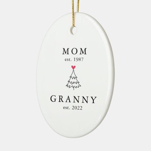 Mama | Granny Year Est. Weihnachten Keramik Ornament (Links)