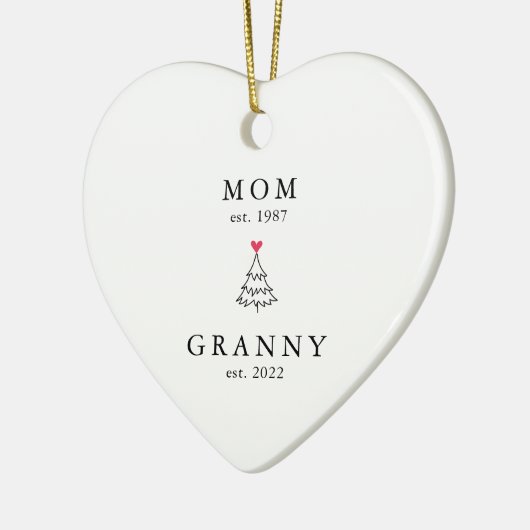 Mama | Granny Year Est. Weihnachtsschmuck Keramik (Links)