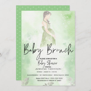 Mama Green Baby Brunch Babydusche Einladung