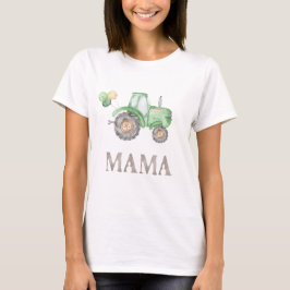 Mama Green Tractor Birthday Adult T - Shirt