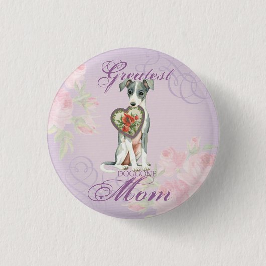 Mama Greyhound Heart Button (Vorderseite)