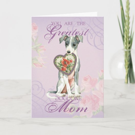 Mama Greyhound Heart Karte (Vorderseite)