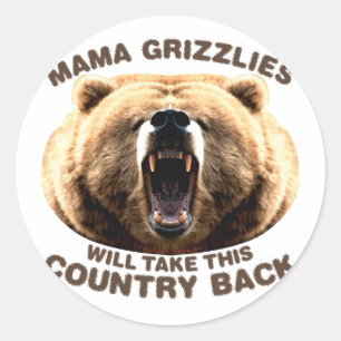 Mama Grizzlies Runder Aufkleber