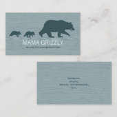 Mama Grizzly Bär mit Cubs Silhouetten Wildlife Visitenkarte (Vorne/Hinten)