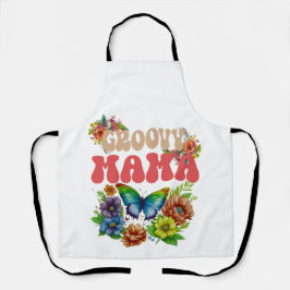 Mama Groovy Floral, Hippie farbenfrohe Mama Schürze