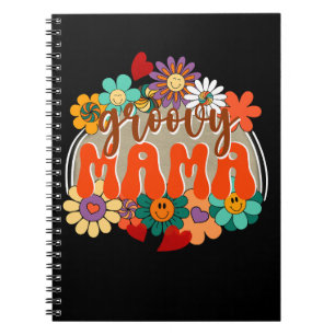 Mama Groovy Floral, Retro farbenfrohe Mütter Tag Notizblock
