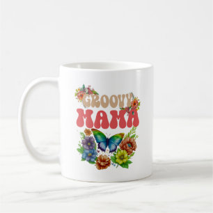 Mama Groovy Floral, Retro Mama farbenfroh Kaffeetasse