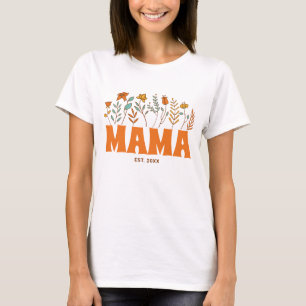 Mama Groovy Herbstliche Blume Retro Vintage Mama T-Shirt
