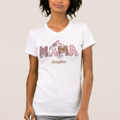Mama Groovy mit individuelle Name Matching T-Shirt (Vorderseite)