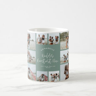 Mama grün elegant moderne minimale Foto Collage Kaffeetasse