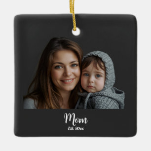 Mama Gründungsjahr Schwarz Moderne Schrift Keramikornament