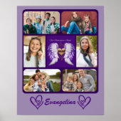 Mama Guardian Angel Wings 6 Foto Collage und Name Poster (Vorne)
