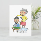 Mama-Haarschnitt Einladung (Stehend Vorderseite)