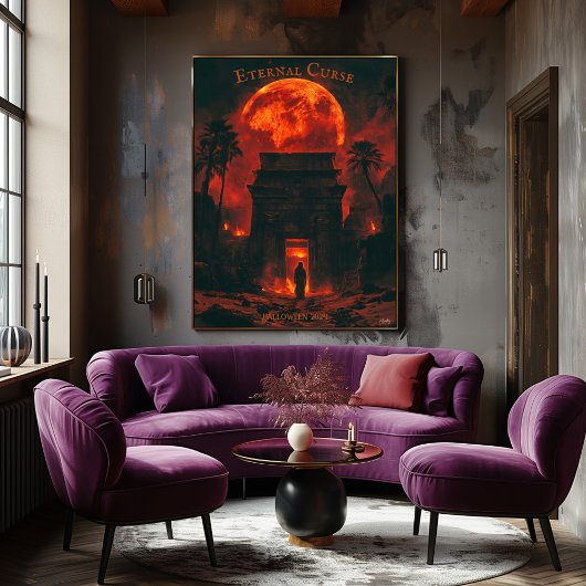 Mama Halloween - Altes Grab und Blütenmond Poster