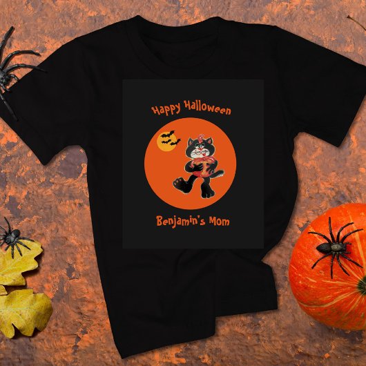 Mama Halloween Niedliche Schwarzkatzenmoonbats T-Shirt