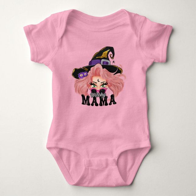 mama, Halloween, witch, baby, new born  Baby Strampler (Vorderseite)