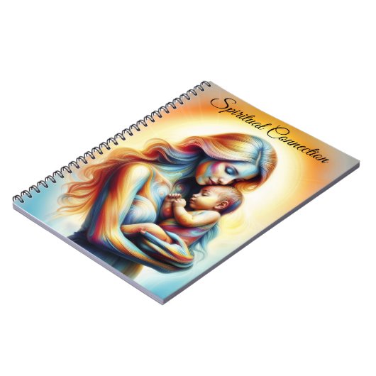 Mama hält Baby leuchten zart umarmt Kunst Notizblock (Linke Seite)