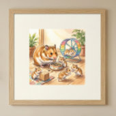 Mama Hamster und Babys Kinderzimmer Poster