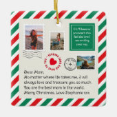 Mama Handgeschriebener Brief FotoCollage Weihnacht Keramikornament (Vorderseite)