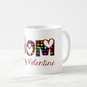 Mama Happy Valentine Niedlich Hearts Typografie Kaffeetasse (VorderseiteRechts)
