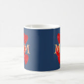 Mama Happy Valentine's Day Hearts Blue Red Kaffeetasse (Mittel)