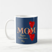 Mama Happy Valentine's Day Hearts Blue Red Kaffeetasse (Links)